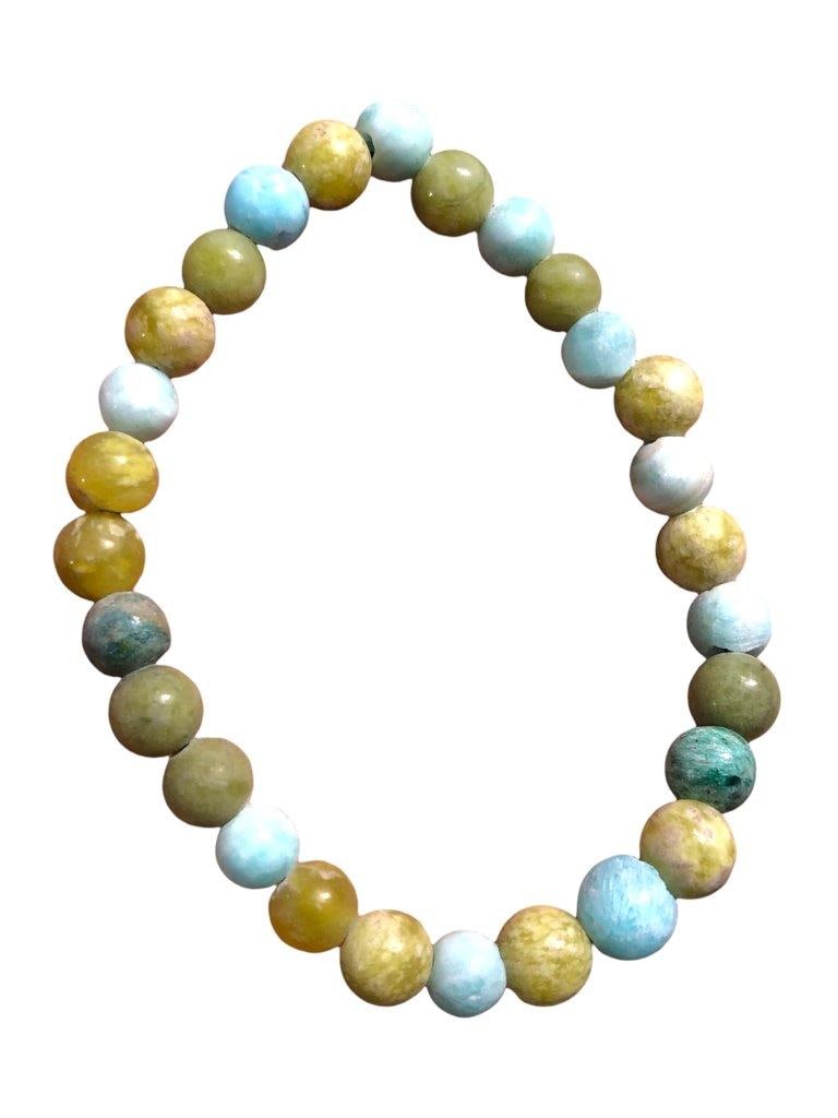 Aragonite Nephrite Beaded Bracelet - 2