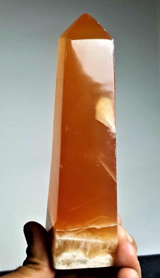 Polished Honey Calcite Crystal Tower - 350 Grams (1 of 2)