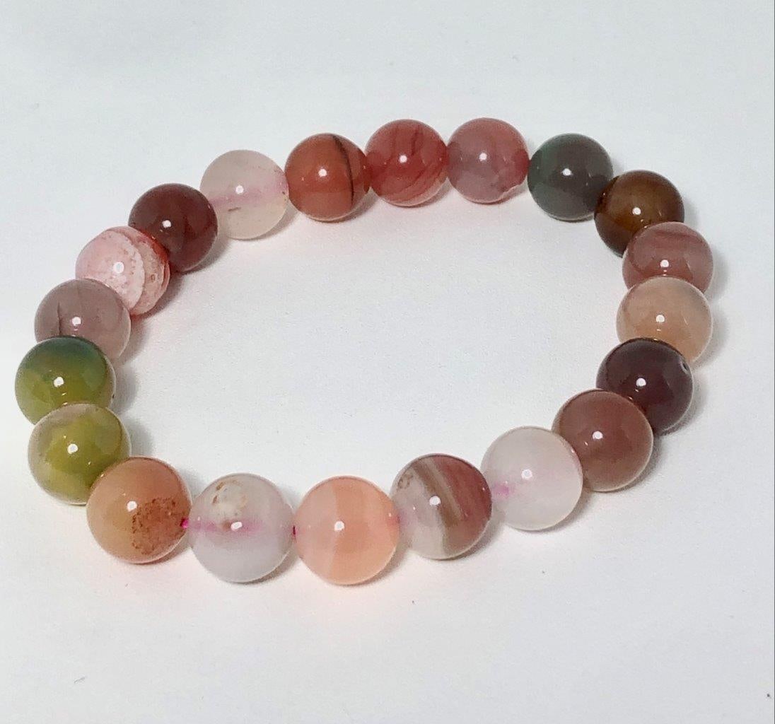 Colorful Agate Beaded Bracelet – Natural Stone Jewelry (1 of 4)