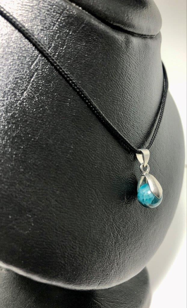 Apatite Bead Pendant Necklace – Natural Blue Green Crystal Jewelry (1 of 5)