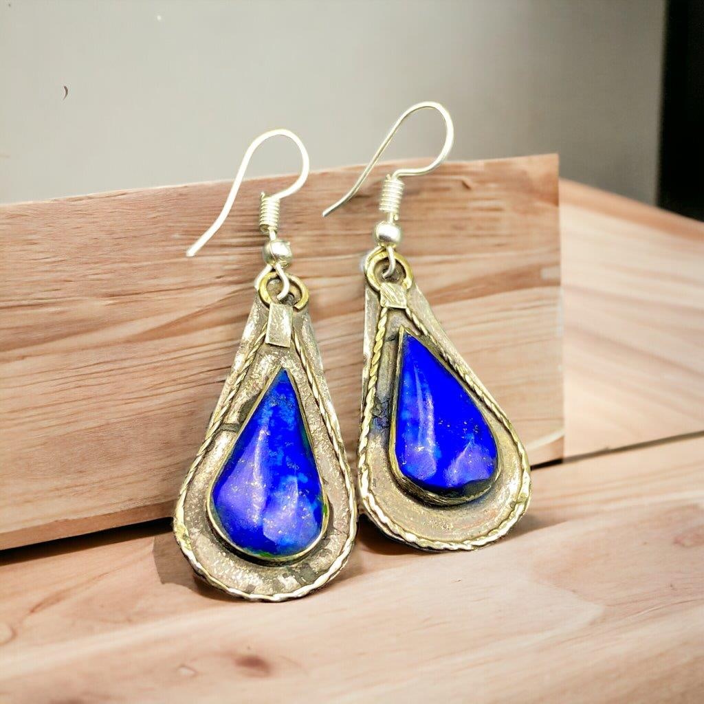 Beautiful Lapis Lazuli Charm Earrings (1 of 3)