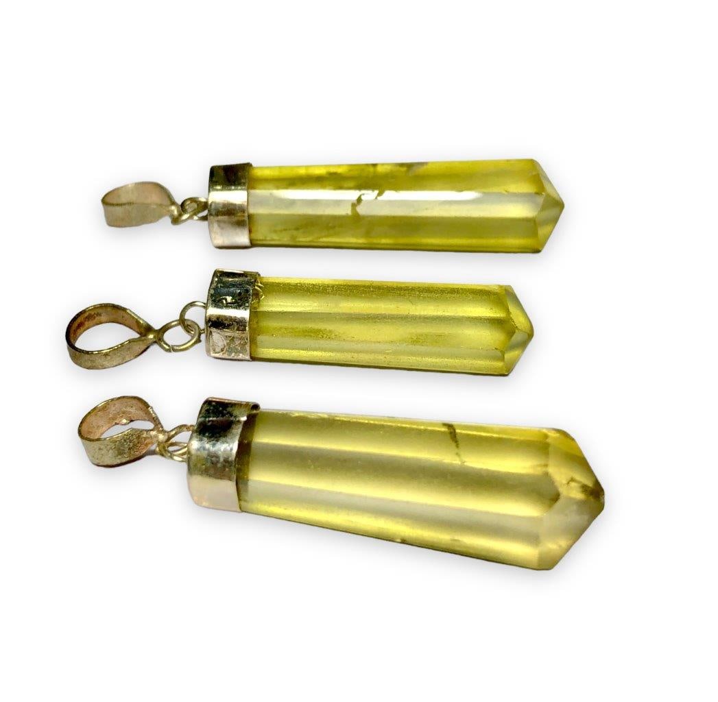 Lemon Yellow Citrine Quartz Healing Crystal Pendants (1 of 2)