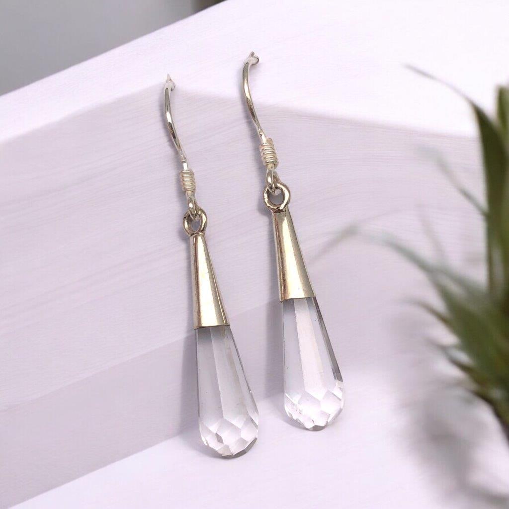 Clear Quartz Earrings Handmade Jewelry (1 of 3)