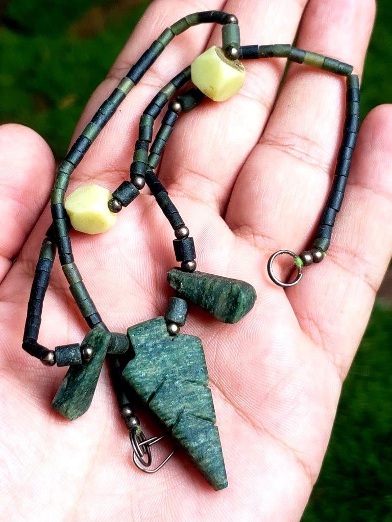 Natural Saprentine Log Cabin Necklace (1 of 2)