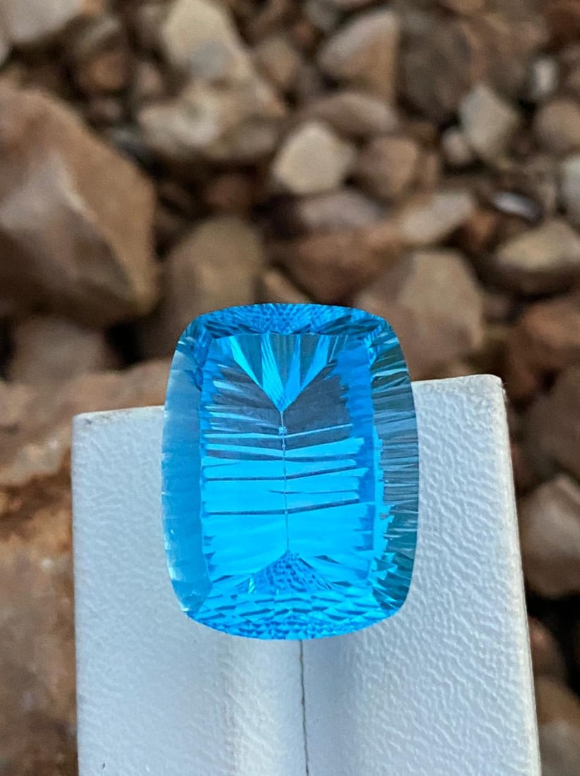 AAA Quality Laser Cut Swiss Blue Topaz - 66.80 Carats - 26X20X15 mm (1 of 5)