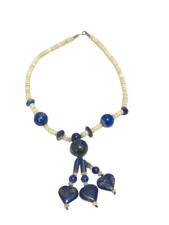 Vintage Lapis Jewelry - Art Deco Necklace - Handmade Necklace - Healing Necklace: Vintage Lapis Jewelry - Art Deco Necklace - Handmade Necklace - Healing Necklace Shipping: $23.00. Shipping rates are determined by Parcel weight and destination.