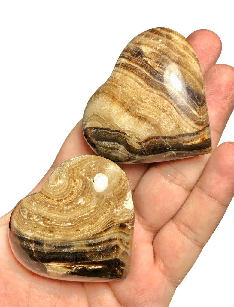 Chocolate crystal Hand polish Stone Paired hearts 139 Grams (1 of 3)