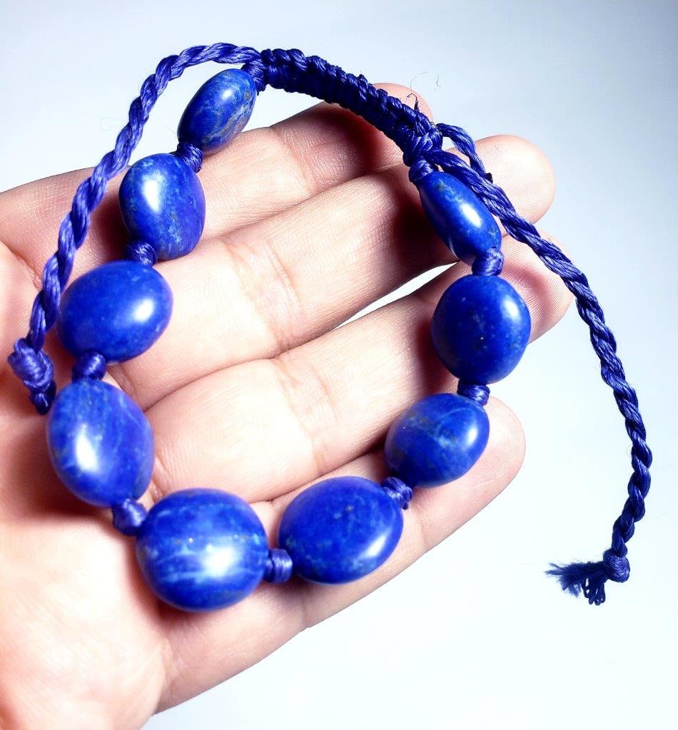 Men's Lapis Lazuli Bracelet, Mens Beaded Bracelet, Choker Healing Jewelry (1 of 2)