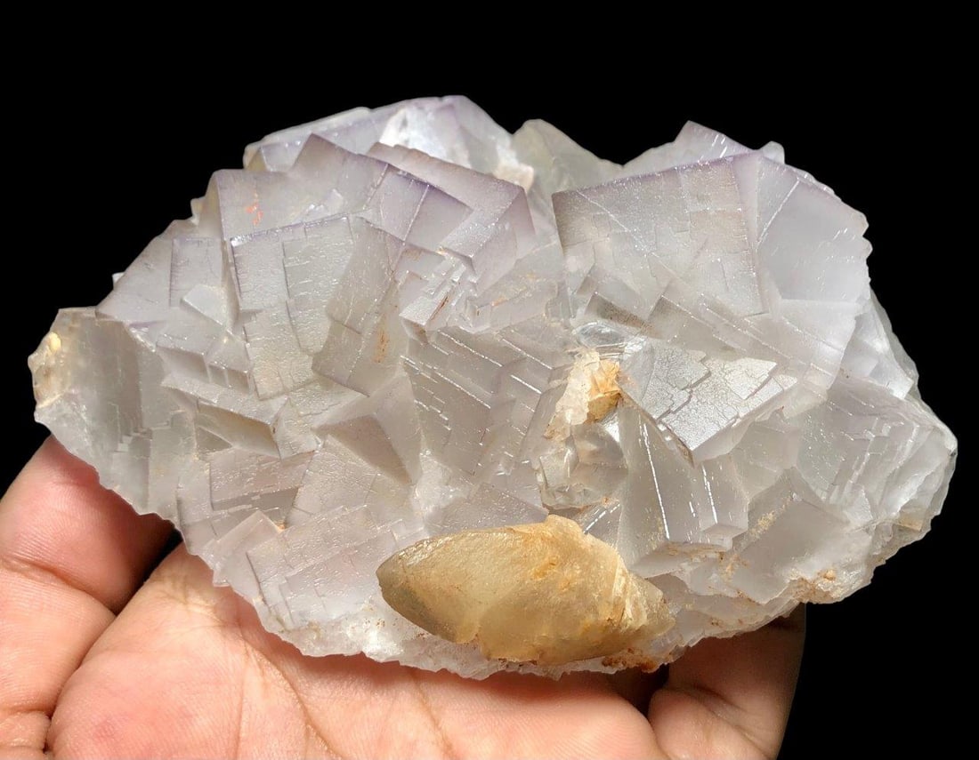 420 Grams Fine Quality Cubic Fluorite With Calcite Mineral Specimen (1 of 5)