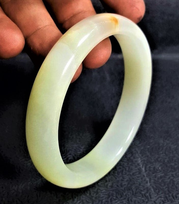 Onix bangle bracelet round heart chakra healing stone (1 of 4)