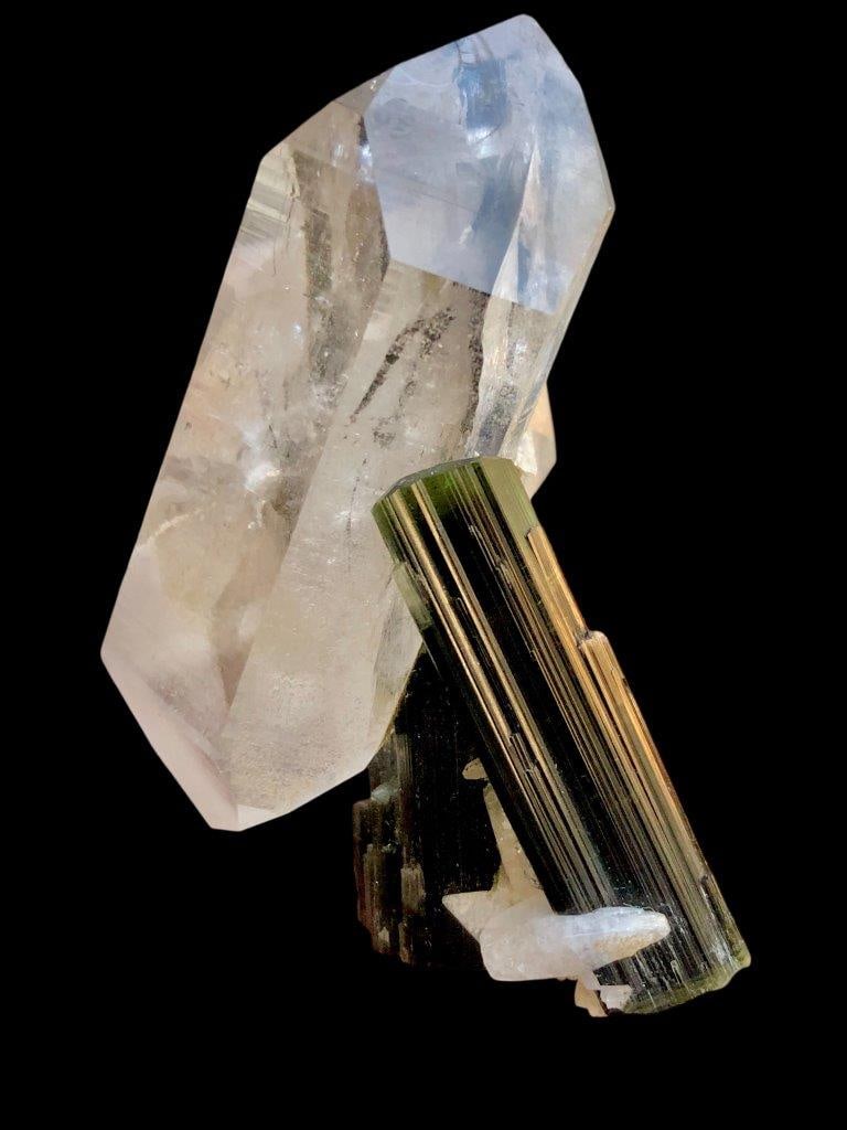 Beautiful Green Cap Tourmaline Combine With Elbaite Quartz From Astaknala - 133 Grams - 3X2X1.5 INCH (1 of 5)