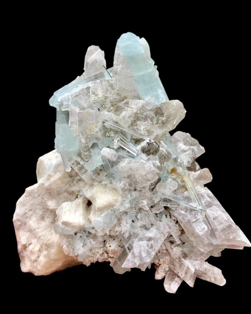268 Grams Aquamarine Crystals Cluster Mineral Specimen - 92X88X48 mm (1 of 6)