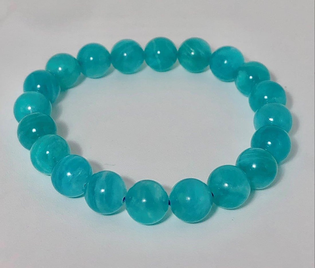 Paraiba Apatite Beaded Bracelet – Vibrant Blue Energy Healing Gemstone Jewelry (1 of 4)