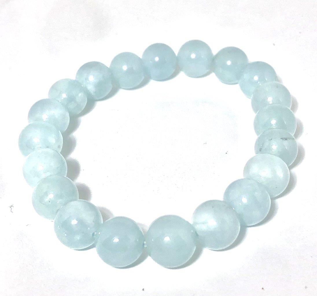 Aquamarine Beaded Bracelet – Calming Blue Crystal Jewelry for Balance & Healing (1 of 2)