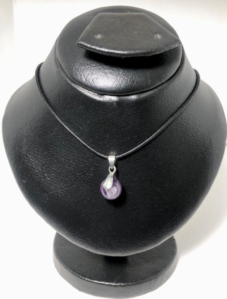 Amethyst Bead Pendant Necklace – Natural Purple Crystal Jewelry (1 of 4)