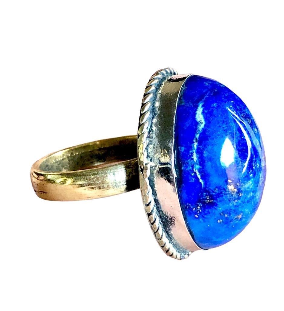 Vintage Style Lapis lazuli Gemstone Jewelry Ring (1 of 2)