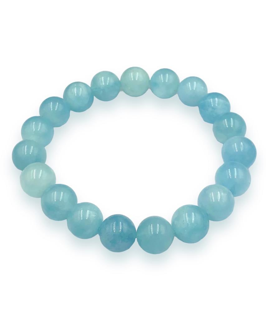 Sea Blue Aquamarine Beaded Bracelet - Genuine Aqua Jewelry: Sea Blue Aquamarine Beaded Bracelet - Genuine Aqua Jewelry Shipping: $23.00. Shipping rates are determined by Parcel weight and destination.
