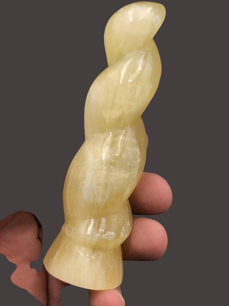 Lemon Calcite Healing Tower Unusual Shape 450G (1 of 3)