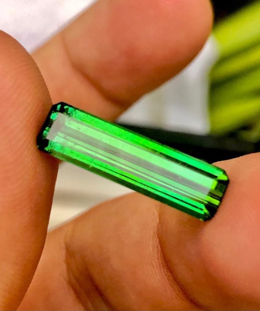6 Carats Fine Quality Natural Green Tourmaline From Afghanistan - 21X6X5 mm (1 of 5)