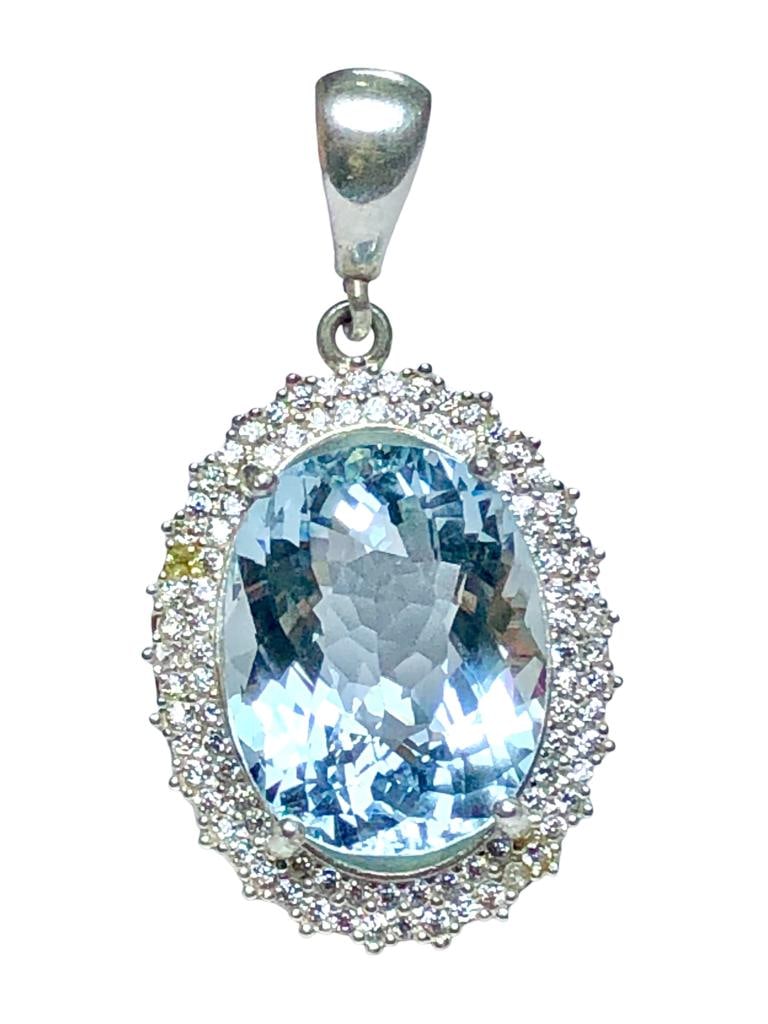 Aquamarine Pendant, Promise Necklace, March Birthstone Jewelry (1 of 3)