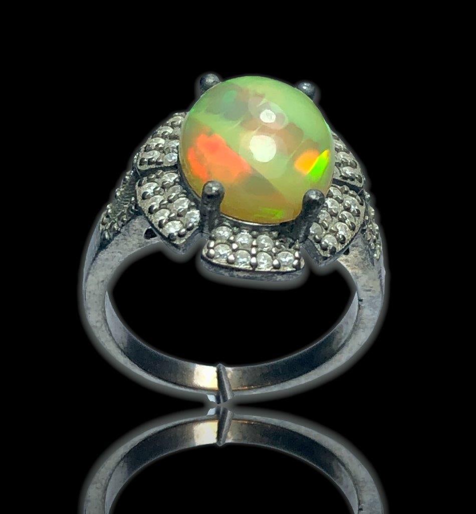 Unique Opal Ring-Opal Engagement Ring (1 of 5)