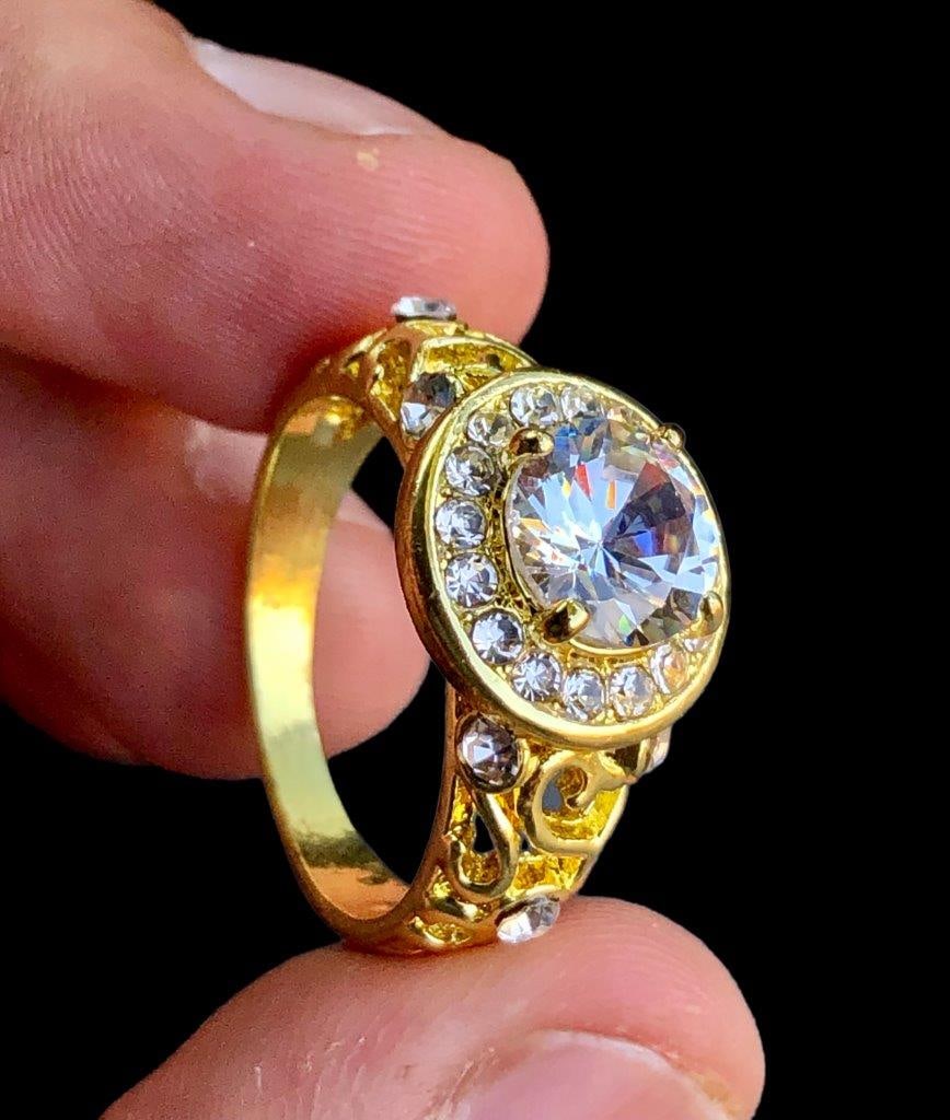 Solid Gold Plated Copper Ring, Meditation Ring (1 of 4)