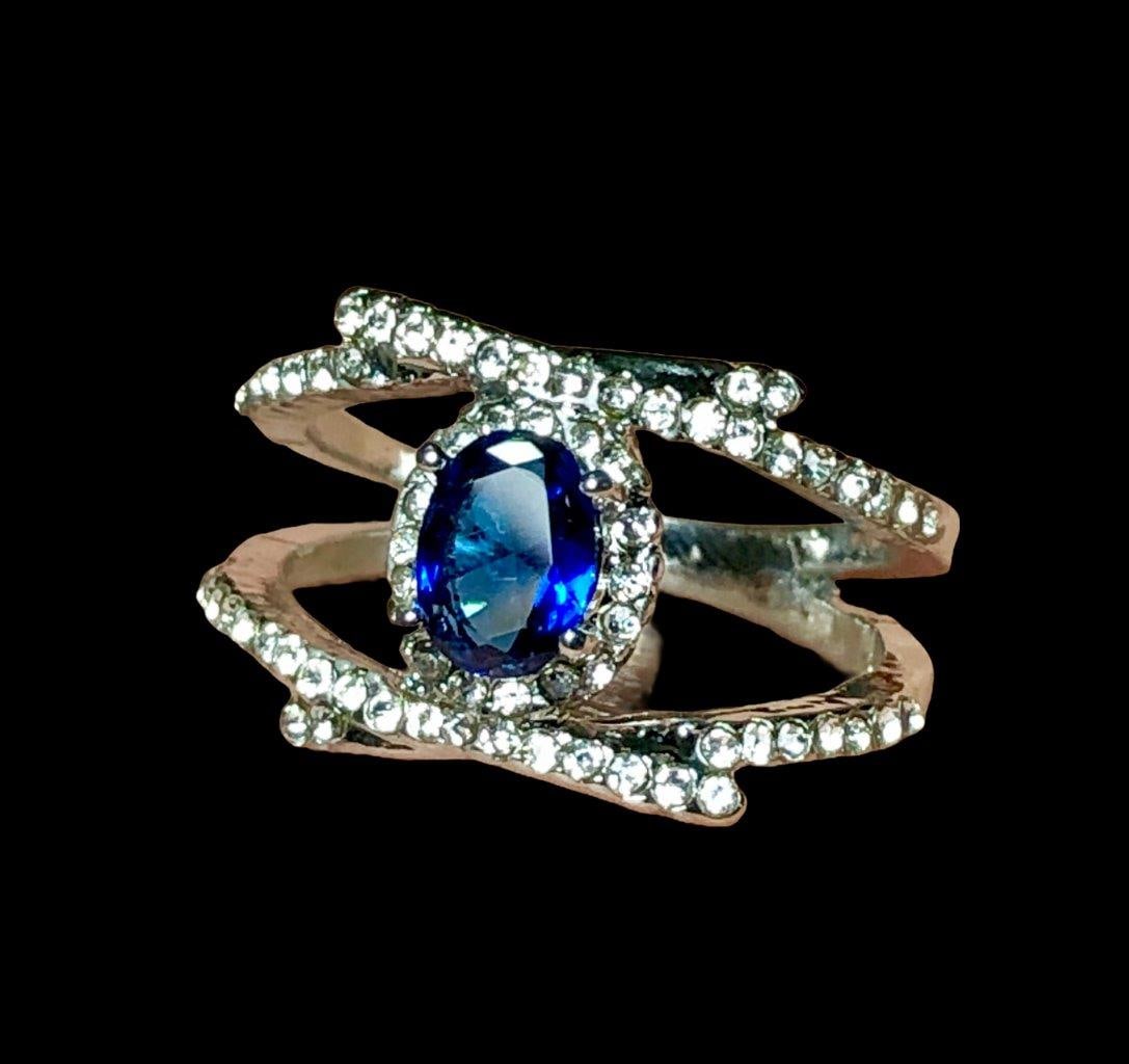 Blue Stone Copper Ring for Woman, Copper Jewelry (1 of 3)