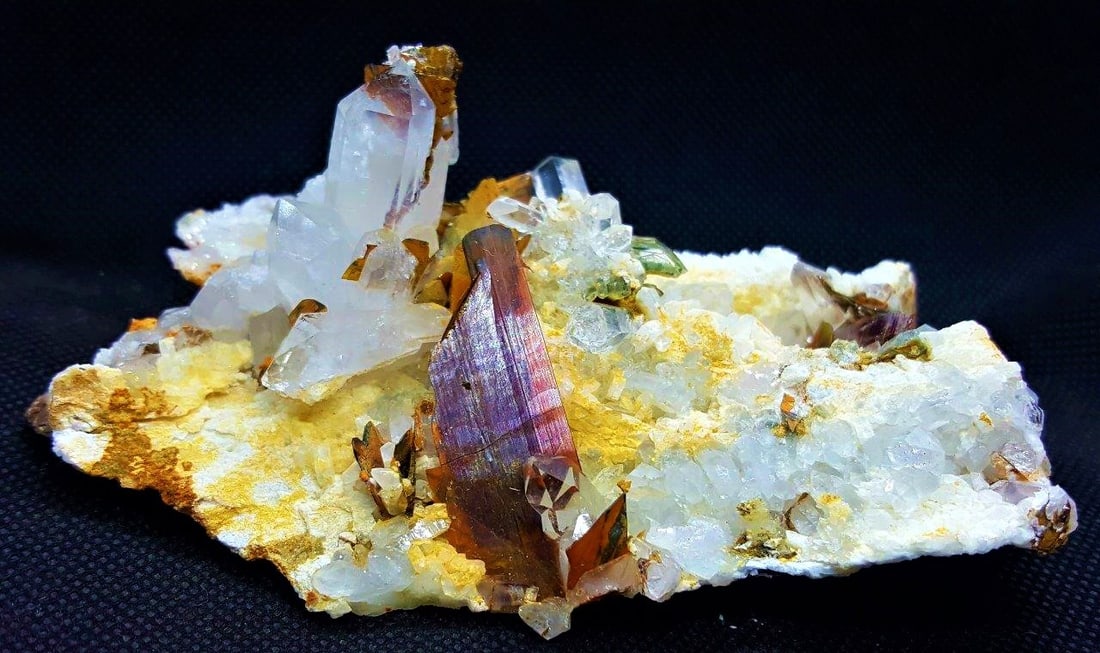 270 Grams Rare Brookite With Quartz & Chlorine (1 of 5)