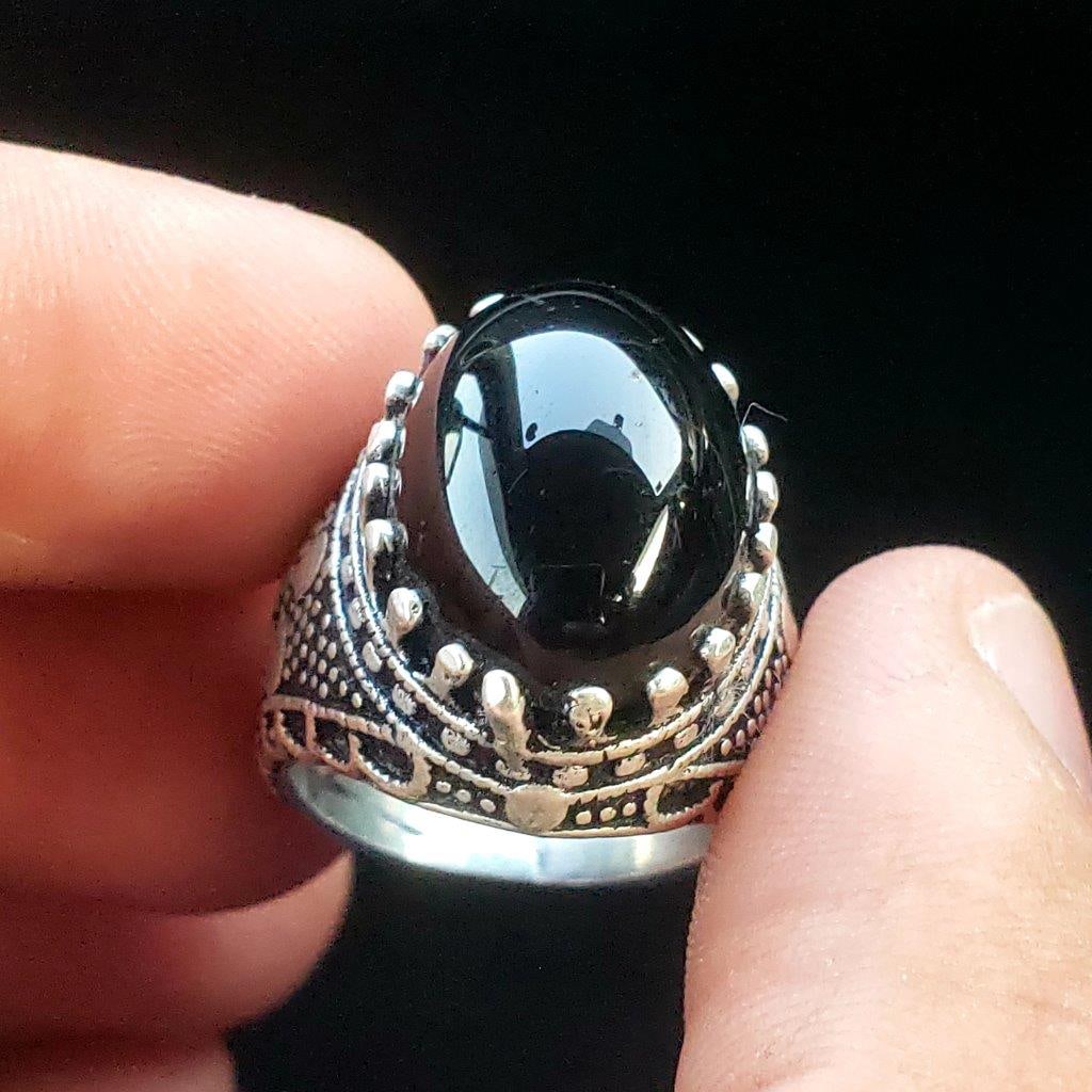 Sterling Silver Agate Cab Ring (1 of 4)
