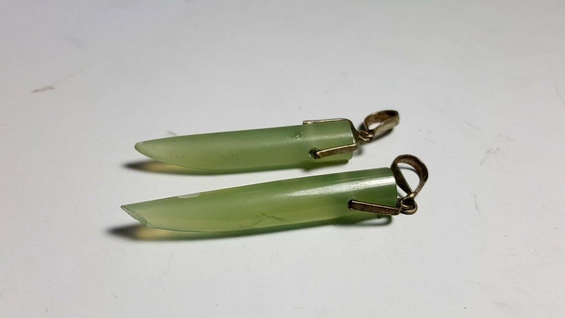 Sterling Silver Rocket Shaped Sarpentine Paired Pendants (1 of 2)