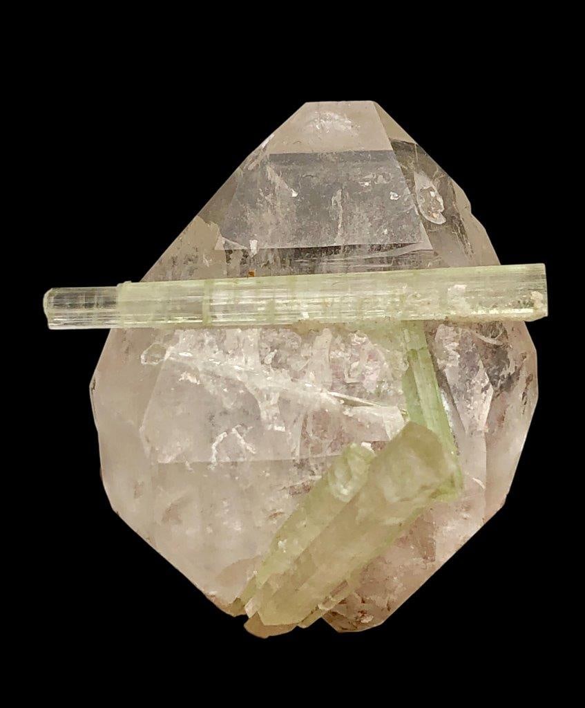 Green Tourmaline With Quartz Natural Combination - 25 Grams - 32X31X18 mm (1 of 4)