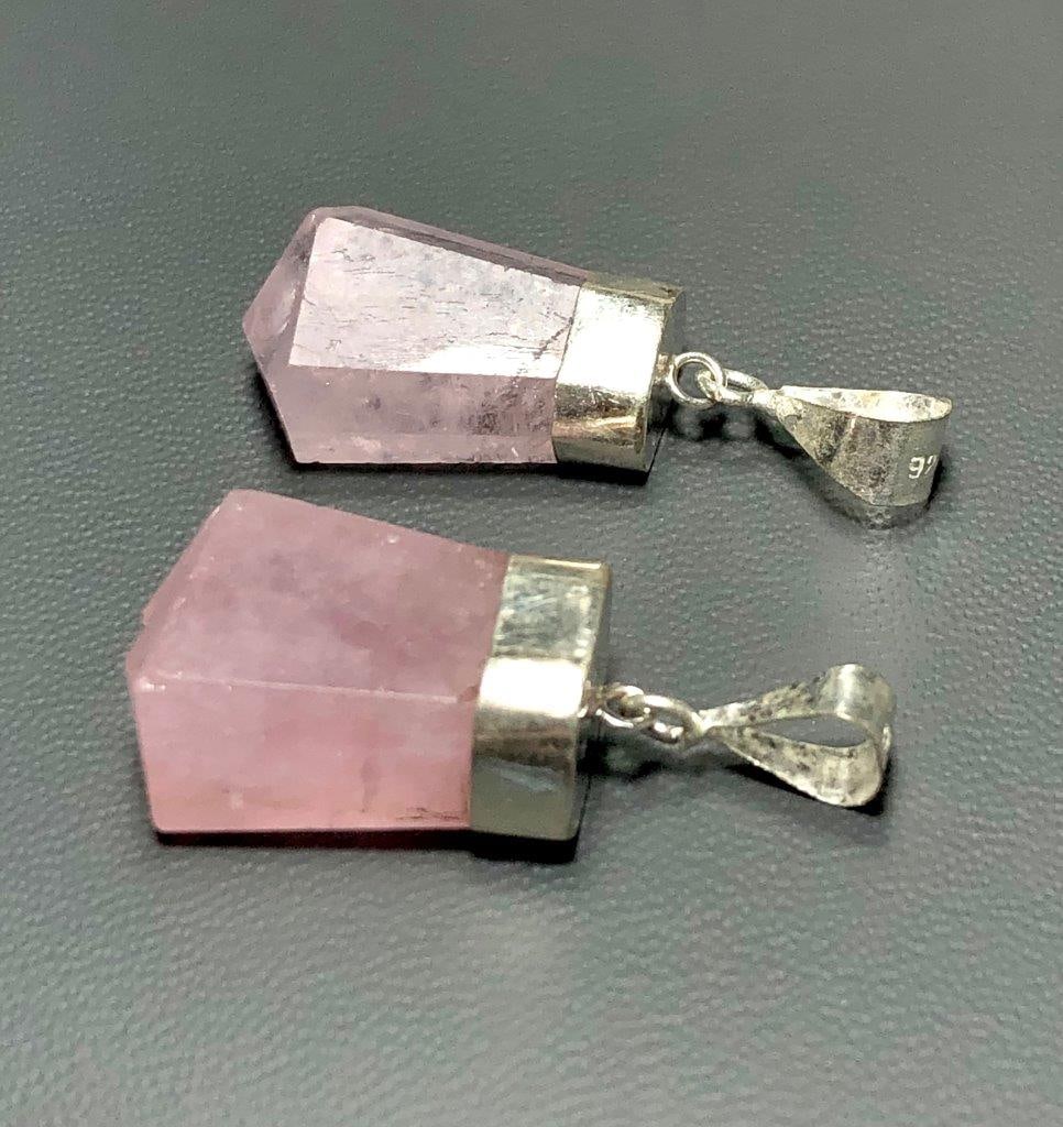 Natural Morganite Pendants in Silver (1 of 3)