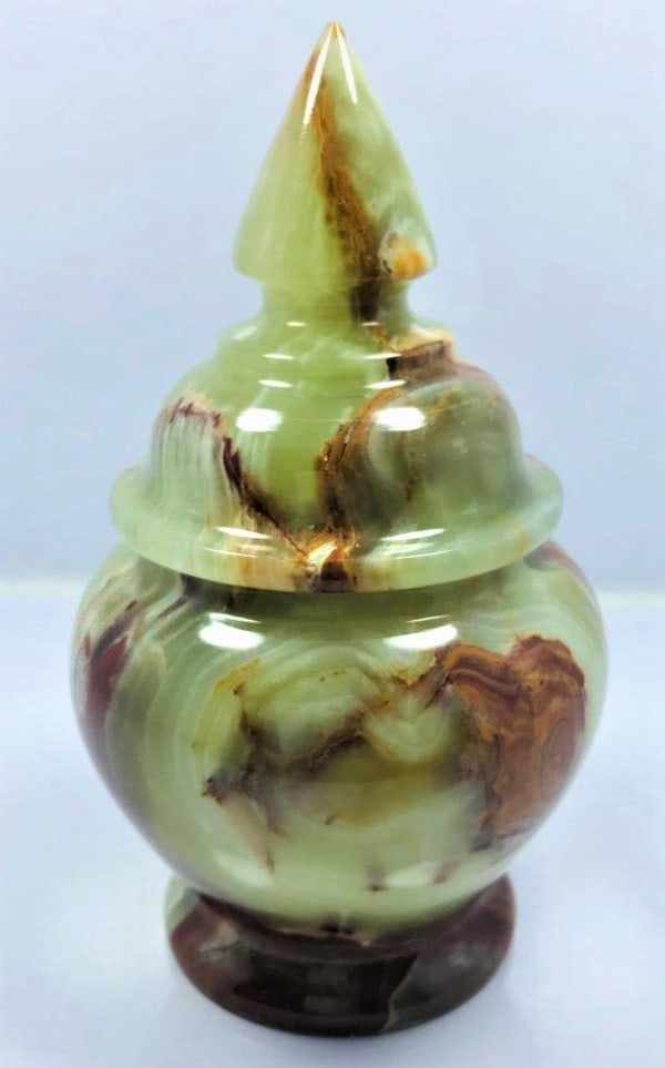 Onyx beautiful jar greenish and redish mix color - 389.9G (1 of 3)