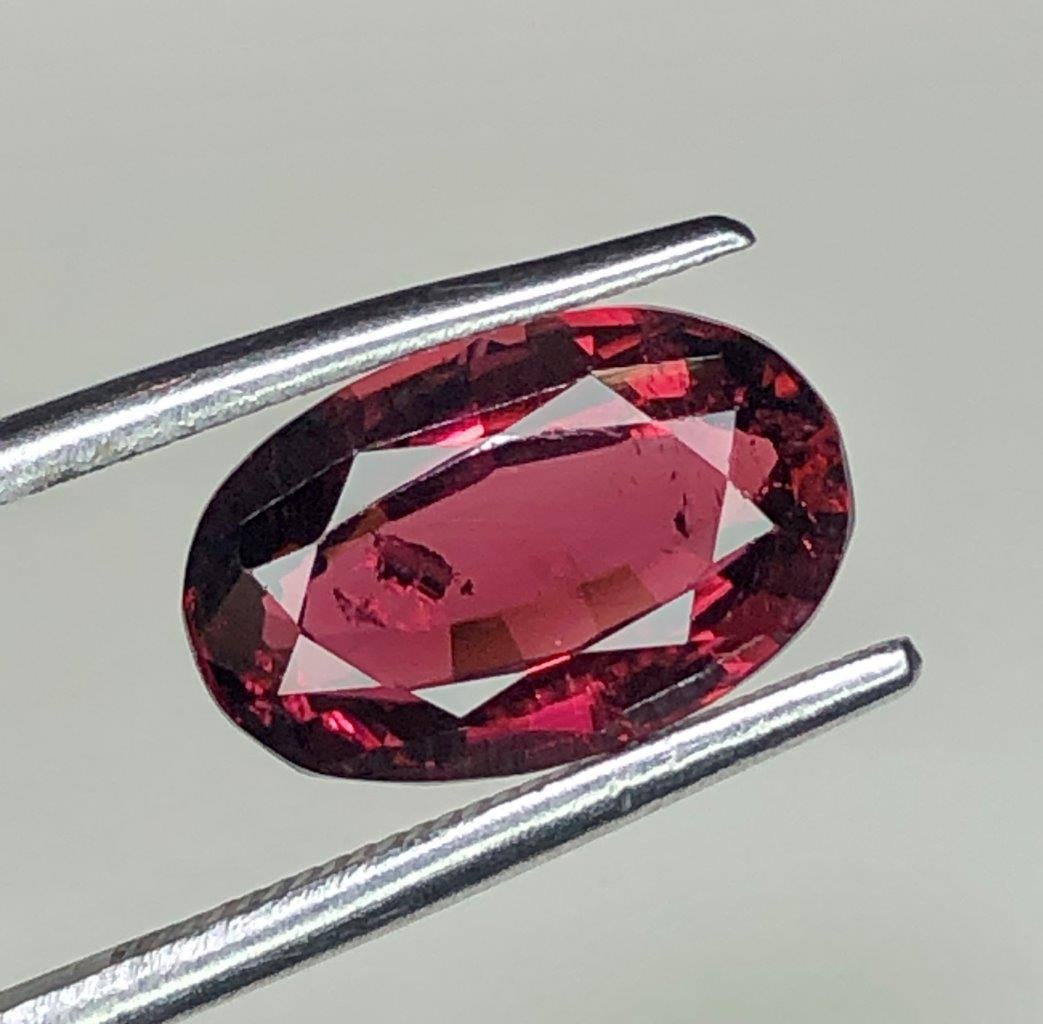 natural rubelite tourmaline gemstone weighing 2.80 carats 11 × 7.5 × 5 mm: This listing features a natural rubelite tourmaline gemstone weighing 2.80 carats, admired for its vivid pink-red color and exceptional brilliance. Measuring 11 × 7.5 × 5 mm, this gemstone is perfec