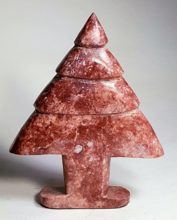 Beautifully carved red jasper Christmas tree - 619.1 Grams (1 of 3)
