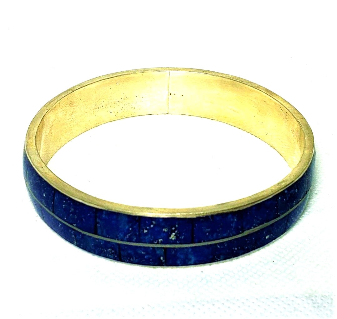 Sterling Silver Natural LAPIS BANGLE - 2