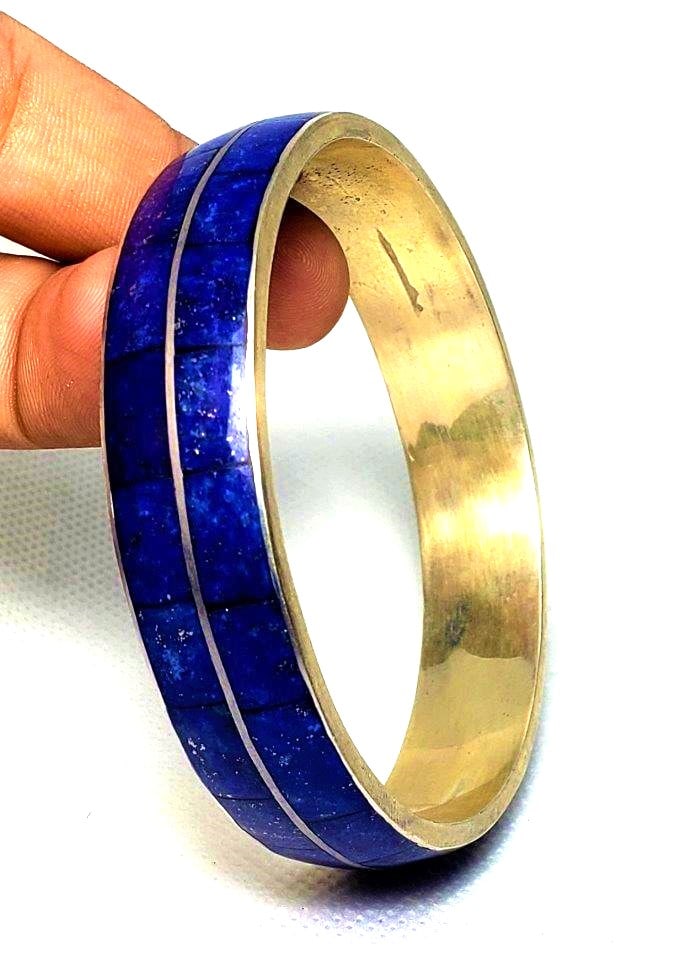 Sterling Silver Natural LAPIS BANGLE - 4
