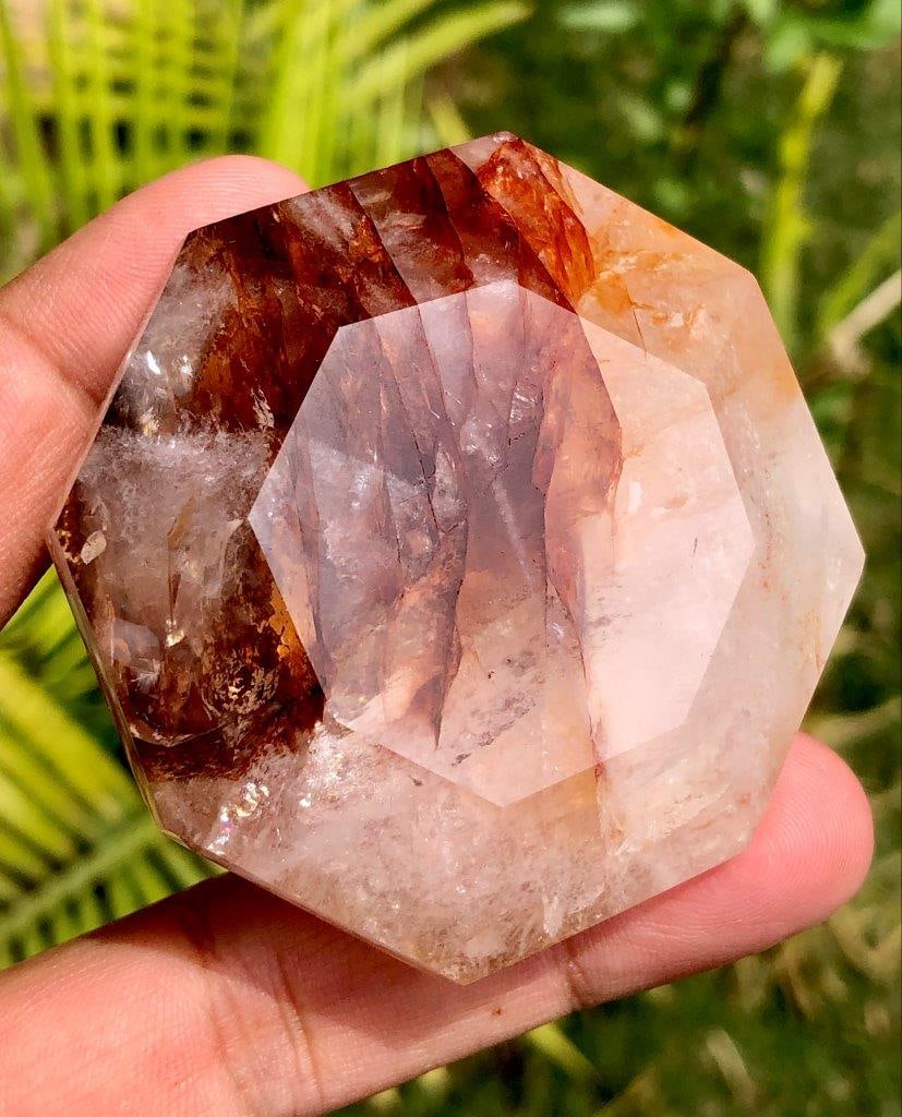 200g Fire Quartz Diamond Faceted – Natural Hematoid Quartz Crystal – Polished Healing Stone, (1 of 6)