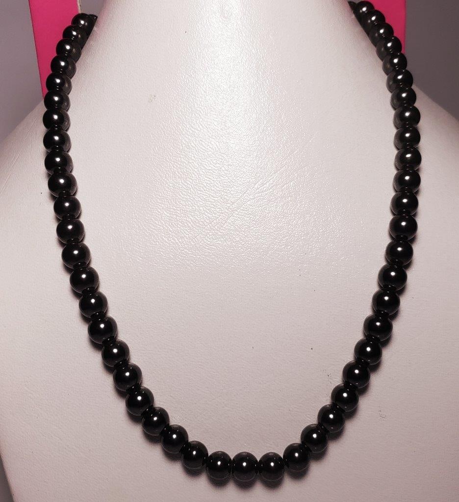 Pure Titanium Black magnetic Beaded Necklace (1 of 2)