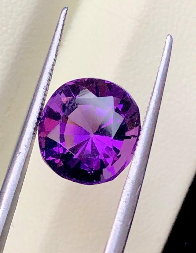 2.75 Cts Purple Amethyst Cut Gemstone – February Birthstone 9x9x6 mm: Beautiful 2.75 carats Purple Amethyst cut gemstone featuring a vibrant violet hue, natural brilliance, and elegant sparkle. Measuring 9x9x6 mm, this natural February birthstone is ideal for custom rin