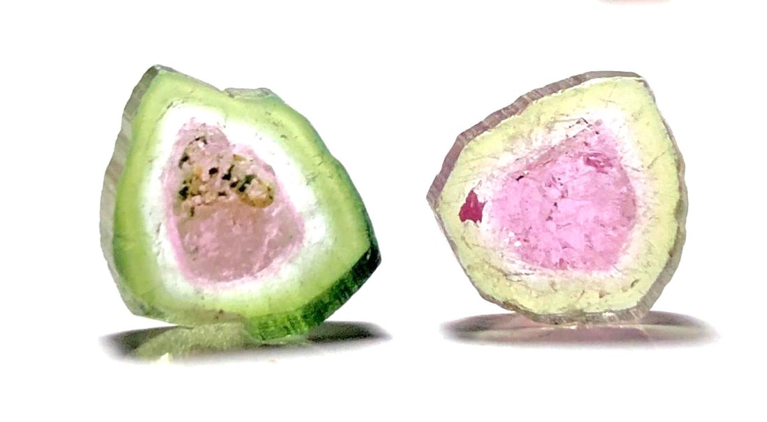 3.70 Carats watermelon tourmaline slices Afg (1 of 3)
