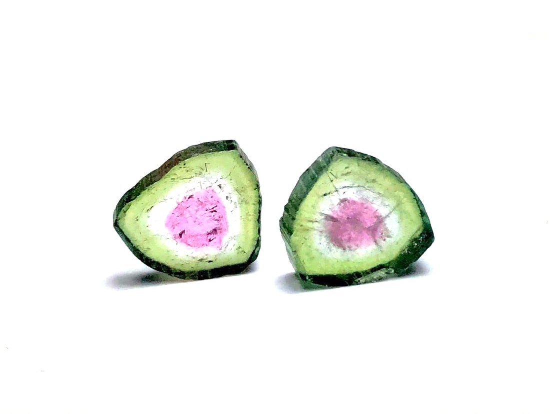 3.10 Carats watermelon tourmaline slices (1 of 2)
