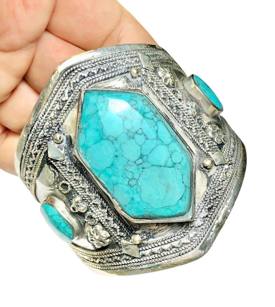 Turquoise Brass Charm Bracelet - Fashion Jewelry (1 of 3)