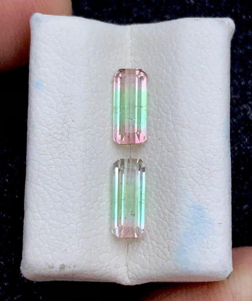 1.30 Carats Paired Bi Color Tourmalines For Jewelry - 8X4X3 mm (1 of 4)
