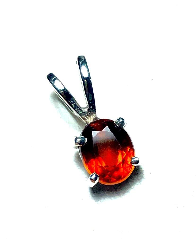 Sterling Silver Hessonite Garnet Pendant (1 of 4)