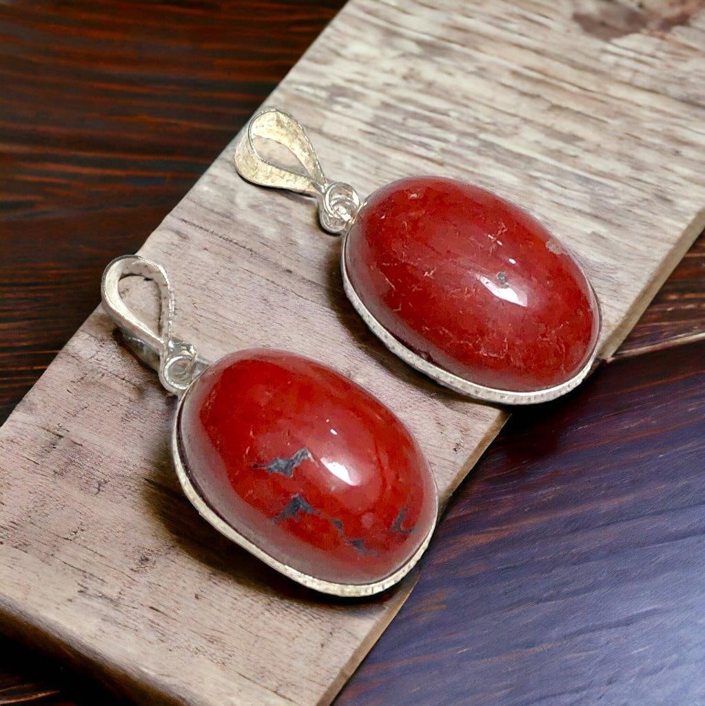 BEST QUALITY RED JASPER PAIRED PENDANTS (1 of 3)