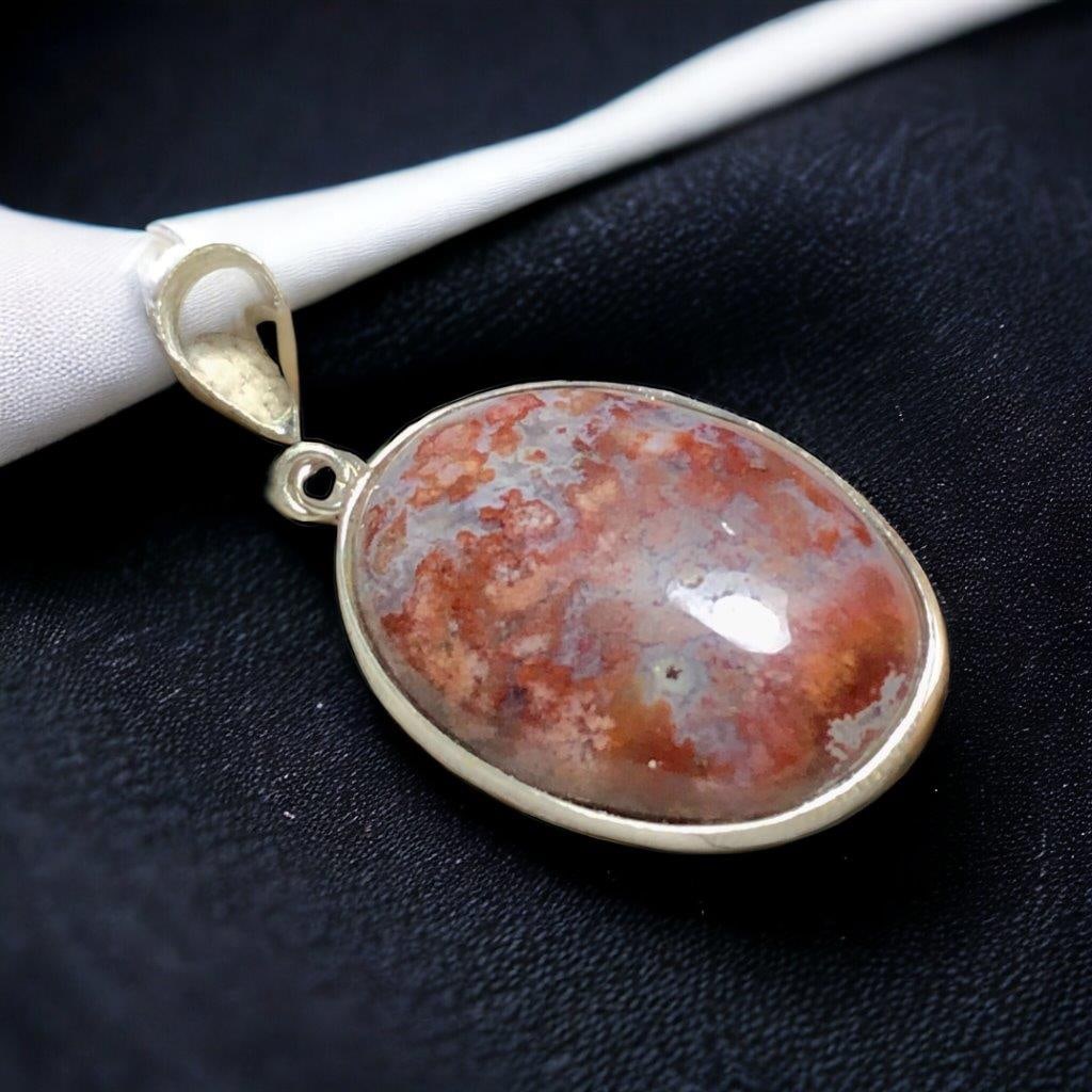 ORANGE AGATE SLICE PENDANT - 2