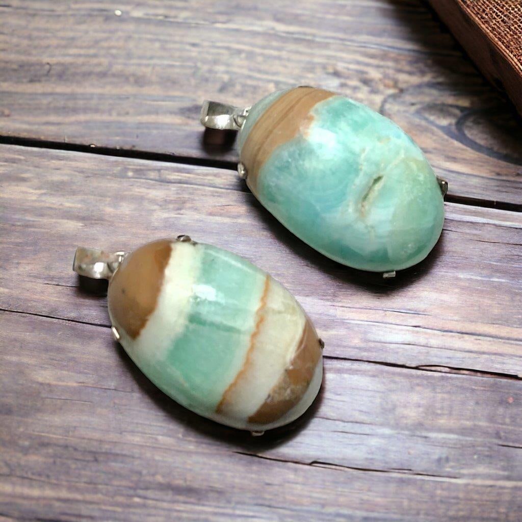 Multi Color Paired Carrabian Calcite Pendants (1 of 3)