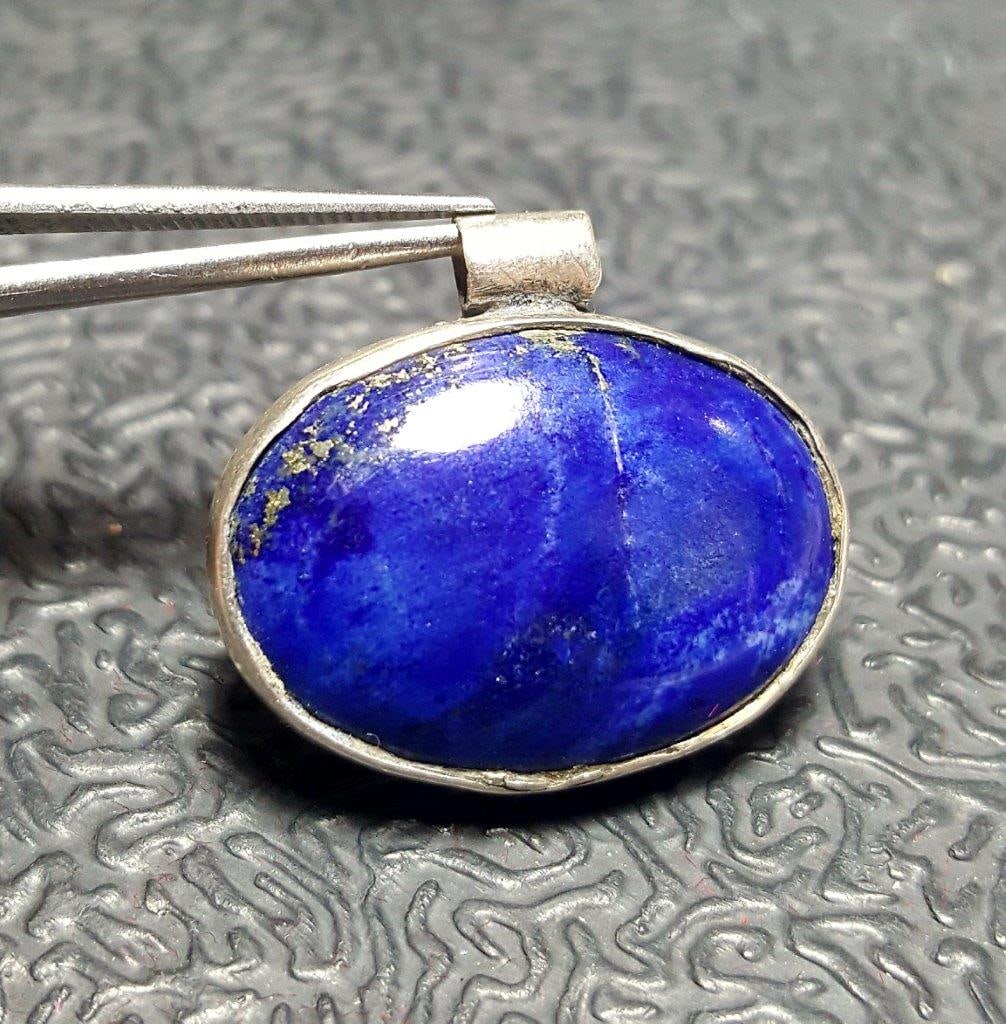 Sterling Silver Lapis Antique Pendant (1 of 3)