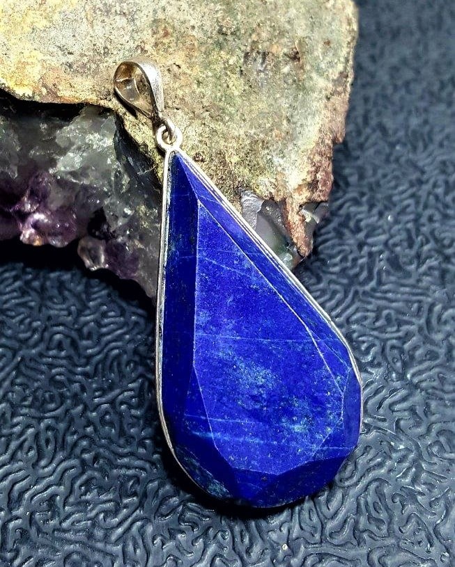 Tear Drop blue Lapis Pendant - 2